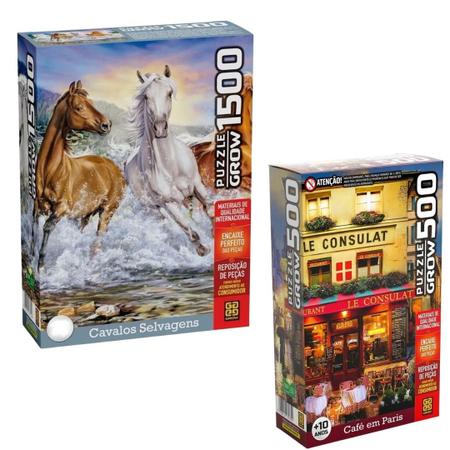 Puzzle 1500 peças Cavalos Selvagens - Loja Grow