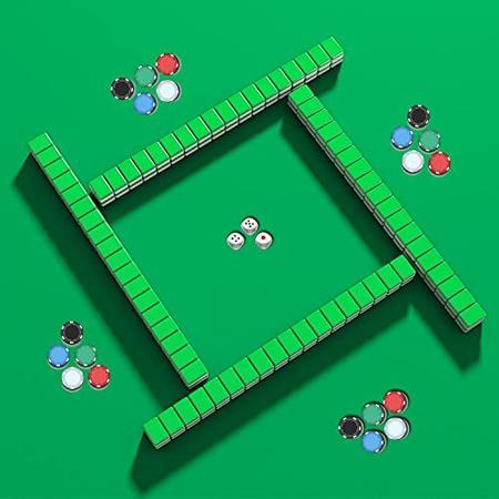 Imagem de GSE 35 "x35" Borracha Anti-Slip Playmat. Mahjong, Dominó, Cartas de Poker e Jogo de Tabuleiro Tapete de Mesa com Saco de Transporte (Verde)