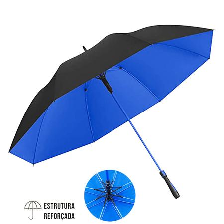 Imagem de Guarda Chuva Automático Grande: Varetas de Fibra Vidro - Tecido Duplo Reforçado