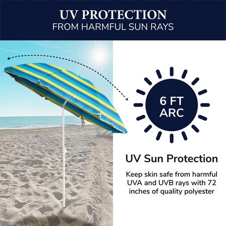 Imagem de Guarda-chuva de praia CARIBBEAN JOE Portable Outdoor Sun 1,8 m UV