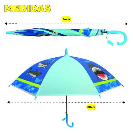 GUARDA CHUVA SOMBRINHA COM APITO COLOR LISO INFANTIL