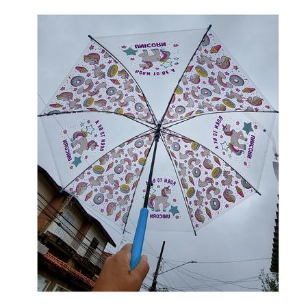 Guarda-chuva infantil, guarda-chuva arqueado automático transparente com  bolha de cúpula com lindo desenho de nuvem de arco-íris, guarda-chuva  infantil transparente de desenho animado