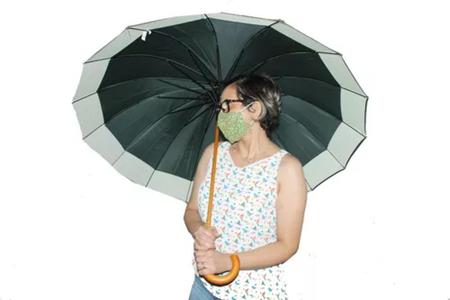 Imagem de Guarda chuva portaria automático formato cogumelo longo resistente ao vento varão sextavado verde