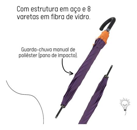 Imagem de Guarda Chuva Portaria Grande Manual Resistente Adulto - Roxo