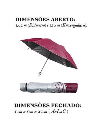 Imagem de Guarda Chuva Proteção Solar FACINATO T3102B VINHO