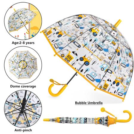 Imagem de Guarda-chuva RONIARE Kids Clear Dome Bubble para chuva à prova de vento