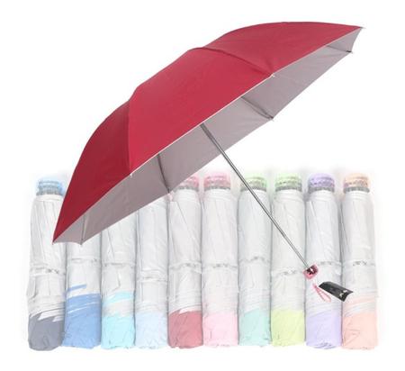 Imagem de Guarda chuva Sombrinha com proteção solar UV Dobrável Adulta Masculina Feminina Portátil Prática