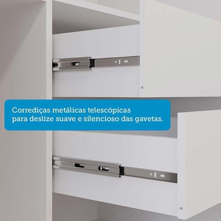 Imagem de Guarda-roupa 100% Mdf 3 Portas de Correr 3 Gavetas e 8 Pés Charlotte Espresso Móveis