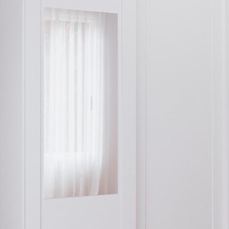 Imagem de Guarda Roupa 2 Portas com Espelho e Pés Rubi Branco 138cm