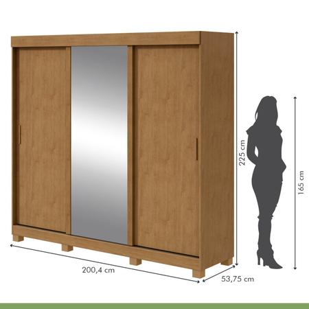 Imagem de Guarda-roupa 3 Portas 3 Gavetas Saion Plus 1 Porta Glass com Pés