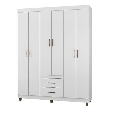 Imagem de Guarda Roupa 6 Portas 2 Gavetas Branco 2262-50 Araplac