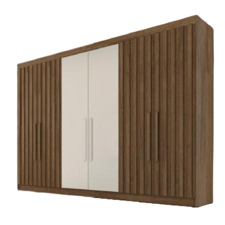 Imagem de Guarda Roupa 6 Portas 4 Portas Ripadas Potente com Ripado MDF 