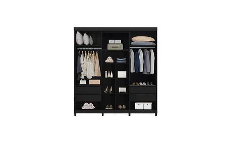 Imagem de Guarda Roupa 6 Portas e 3 Gavetas Porto Bello Preto - Rud Rack