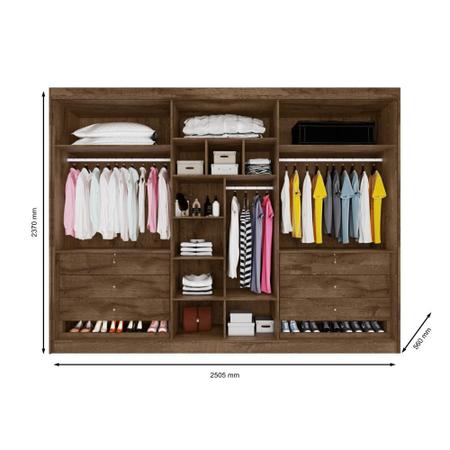 Imagem de Guarda Roupa 6 Portas Ripadas Potente com Espelho MDF