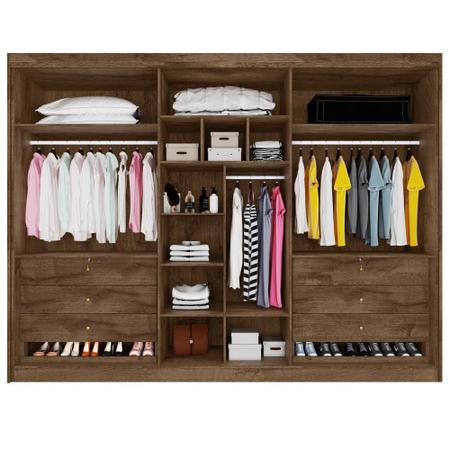 Imagem de Guarda Roupa 6 Portas Ripadas Potente com Espelho MDF