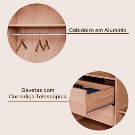 Imagem de Guarda Roupa 6 Portas Ripadas Potente com Espelho MDF