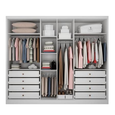 Imagem de Guarda Roupa Casal 100% MDF 6 Portas 8 Gavetas - Rizon -Branco - Móveis Novo Horizonte