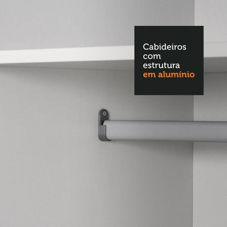 Imagem de Guarda Roupa Casal 100% MDF Madesa Royale 3 Portas de Correr com Pés - Branco/Branco/Rustic