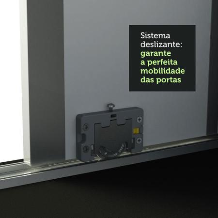 Imagem de Guarda Roupa Casal 100% MDF Madesa Royale 3 Portas de Correr de Espelho - Preto