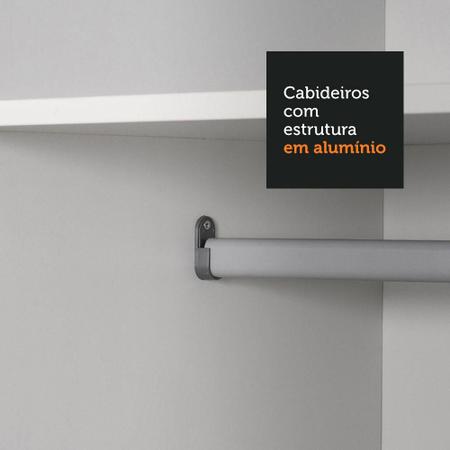 Imagem de Guarda Roupa Casal 100% MDF Madesa Zurique 3 Portas de Correr com Espelhos - Preto/Rustic