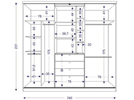 Imagem de Guarda-roupa Casal 3 Portas 4 Gavetas
