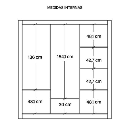 Imagem de Guarda Roupa Casal 4 Gavetas 3 Portas Espelhos 8 Pés Marrom