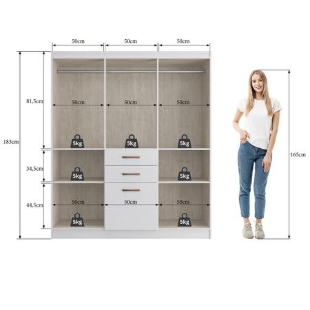 Imagem de Guarda Roupa Casal 6 Portas 2 Gavetas 1 Sapateira 156Cm Cancun  Branco - Doripel