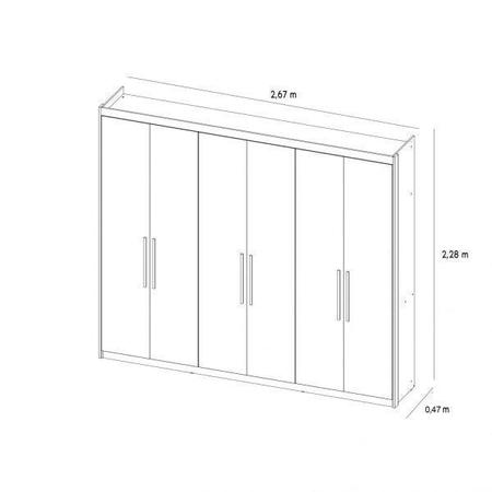 Imagem de Guarda-Roupa Casal 6 Portas e 3 Gavetas New Maestro Espresso Móveis