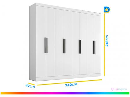 Imagem de Guarda-roupa Casal 8 Portas 4 Gavetas Araplac 1684