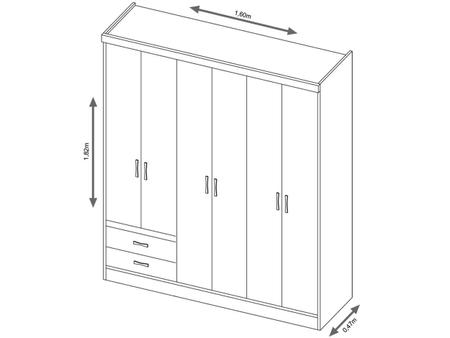 Imagem de Guarda-Roupa Casal Amazonas 6 Portas 2 Gavetas 