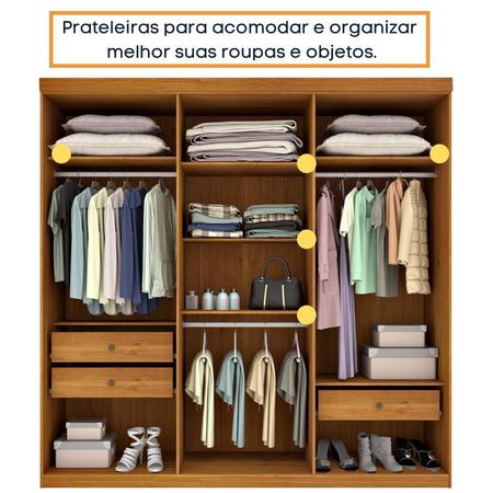 Imagem de Guarda Roupa Casal Com Espelho 6 Portas Olimpo Flex Montagem Tcil Móveis