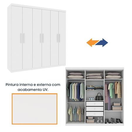 Imagem de Guarda Roupa Casal Com Espelho 6 Portas Olimpo Flex Montagem Tcil Móveis