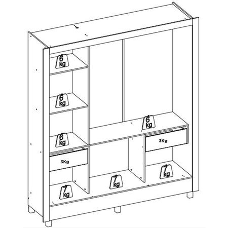 Imagem de Guarda Roupa Casal Espelho 3 PT Correr 32120 Branco Demobile