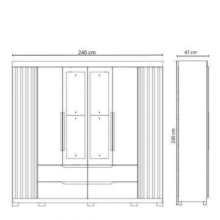 Imagem de Guarda Roupa Casal Espelho 6 Portas 4 Gavetas Doble Albatroz