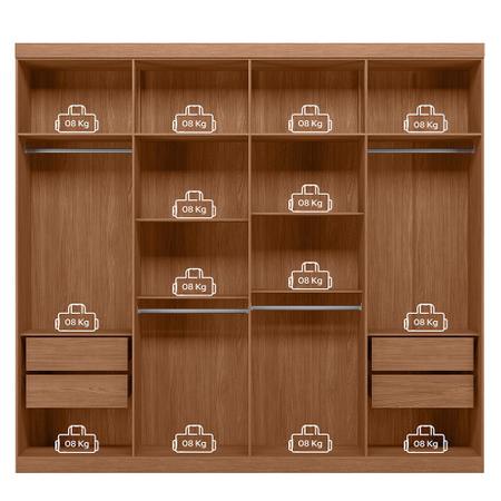 Imagem de Guarda Roupa Casal Grande Master New 8 Portas 4 Gavetas Santos Andira