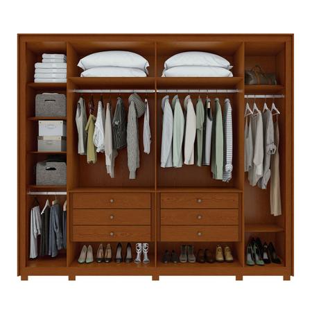 Imagem de Guarda-Roupa Casal Imperatore 6 Portas 6 Gavetas 100% Mdf 81668.284 Frassino/Off White - Móveis Lopas