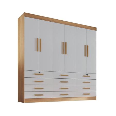 Imagem de Guarda Roupa Casal MDF 6 Portas 12 Gavetas Marselha Plus