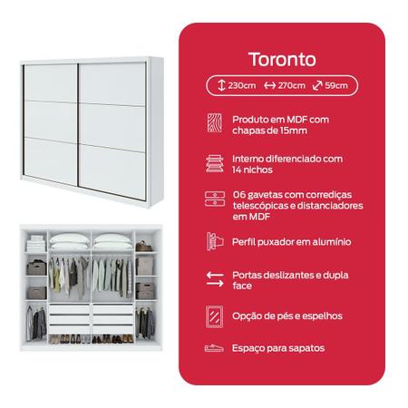 Imagem de Guarda-Roupa Casal Toronto 2 Portas 6 Gavetas Branco