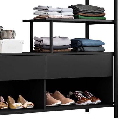 Imagem de Guarda-Roupa Closet Modulado Barcelona Preto