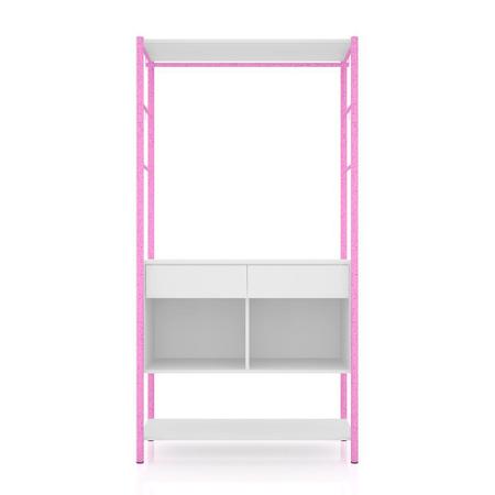 Imagem de Guarda-Roupa Closet Modulado Paris Branco e Rosa