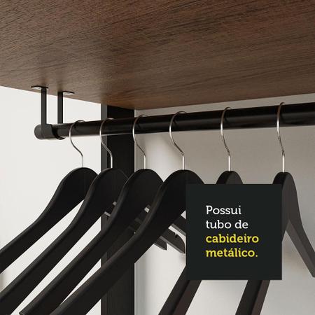 Imagem de Guarda-Roupa Closet Modulado Valencia 2 Gavetas 188cm Rustic/Preto Madesa 01