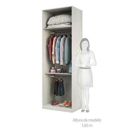 Imagem de Guarda Roupa Closet sem Porta 80,4cm 2 Cabideiros, Prateleira e Maleiro Prime Luciane MA³veis