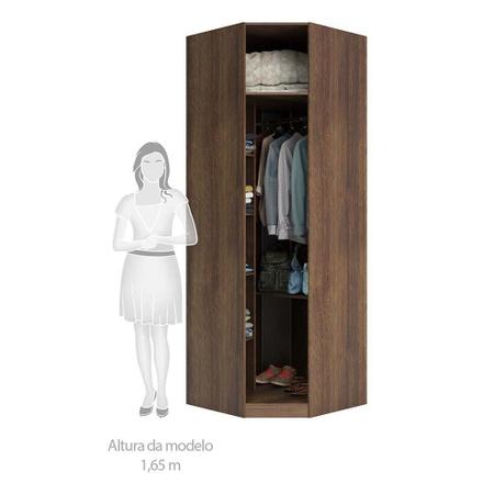Imagem de Guarda Roupa Closet sem Porta Canto Diagonal 83,8cm 5 Prateleiras 1 Cabideiro Prime Luciane MA³veis