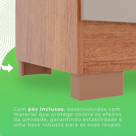 Imagem de Guarda-roupa com Pés Casal 3 Portas 9 Gavetas Luana