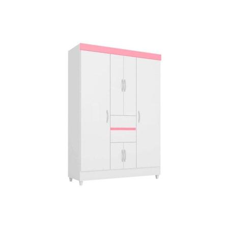 Imagem de Guarda Roupa Demóbile Ecom II Branco/Rosa