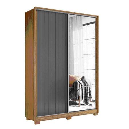 Imagem de Guarda Roupa Frizatto 2 Portas com Espelho Nature / Titanium - Albatroz