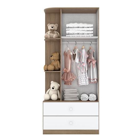 Imagem de Guarda Roupa Infantil Labirinto 2 Portas Rústico Branco  Henn