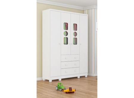 Imagem de Guarda Roupa Infantil Moveis Peroba Tedy 04 portas MDF