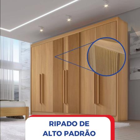 Imagem de Guarda-roupa MDF Zeus Plus Ripado 06 Portas 06 Gavetas