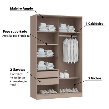 Imagem de Guarda Roupa Modulado Requinte com 2 Portas de Correr - Duna Line